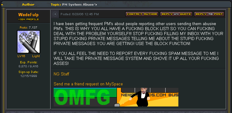 frame | The sort of public service announcement Wade enjoys giving.