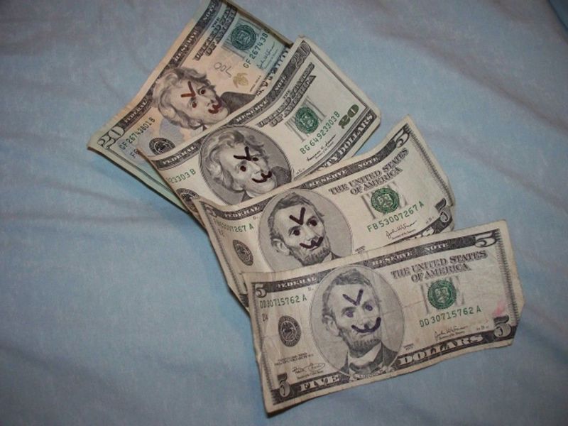 Presidents get angry at the defacing of money.