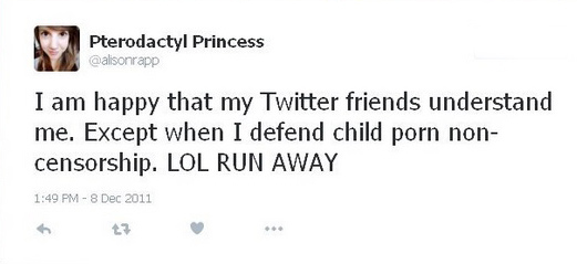 People don't want to be associated with [[CP|Child Porn