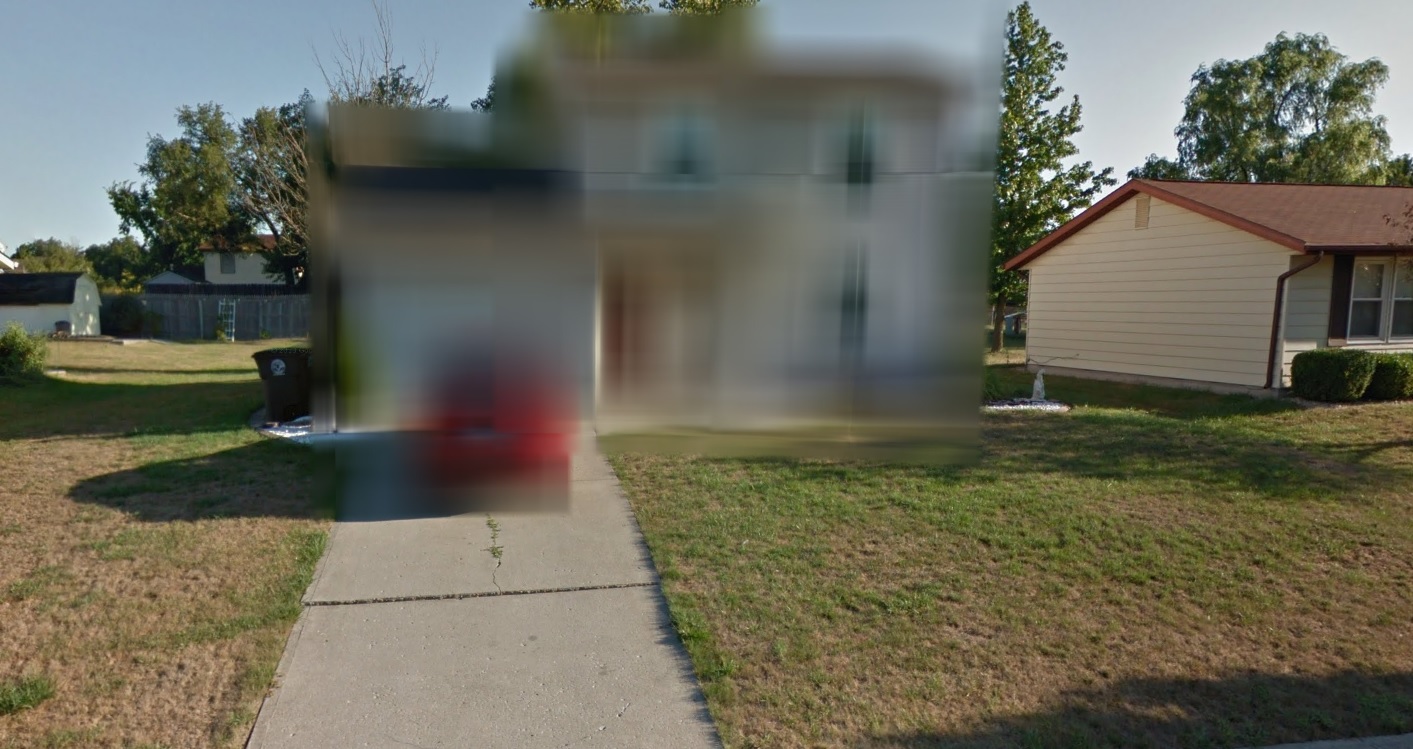 Google Maps has blurred his house.
