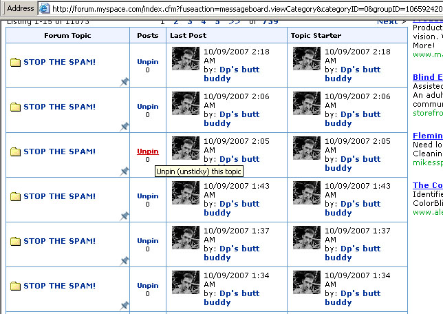 Some dipshit flooding a group.