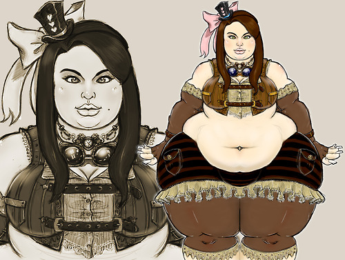 An artist's impression of a typical female steampunk.