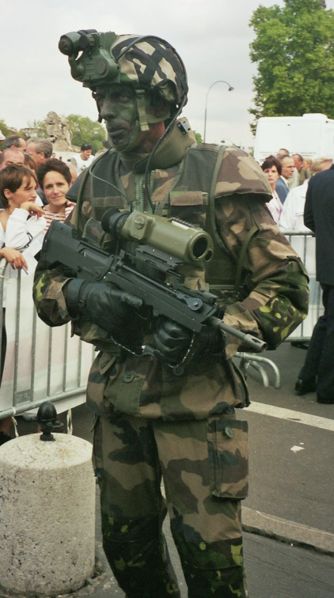 Typical French soldier blending in to his surroundings