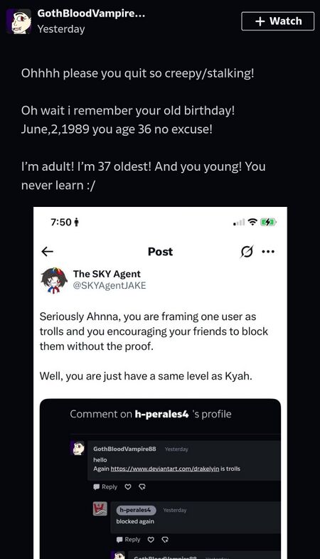 what you doing putting someone else is un-acceptable.. This is what people are fucking tired on the fucking internet asking about their ages and shit... people are gonna call you a pedophile, you freak!