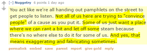 A rare moment of honesty.