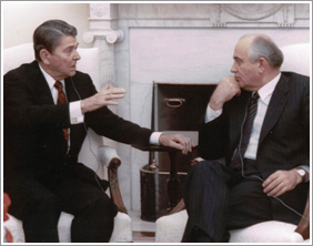 Reagan informs Gorbachev that his country has been [[pwned