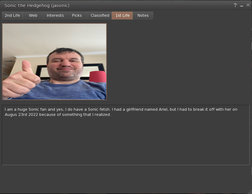 Single again, back to fucking plushies (as if he'd be able to quit by having a downie for a gf lololol)