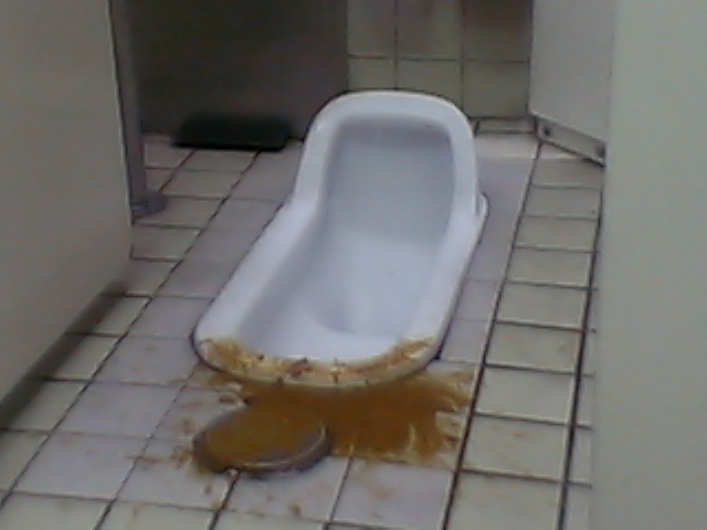 Jimbo has trouble with the public lavatories.