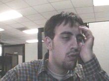 Maddox at his telemarketing job, massaging his jaw after sucking [[black dick|Tyrone's dick