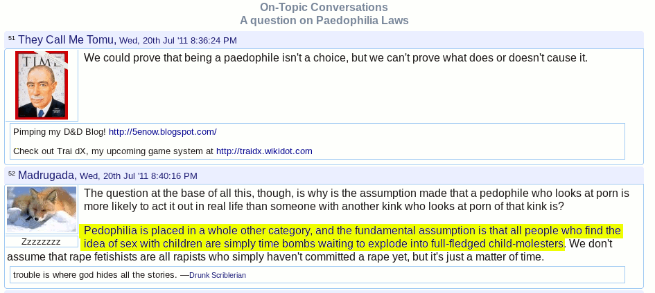 Even your mod is a child-porn apologist.  Where is your god now?