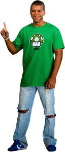 Superstitious nigger wearing a 1-up T-shirt