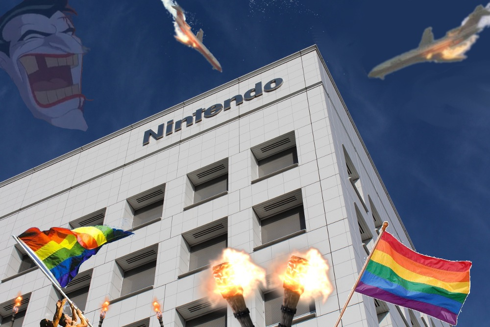 Nintendo HQ being ravaged by angry [[Social Justice Warriors
