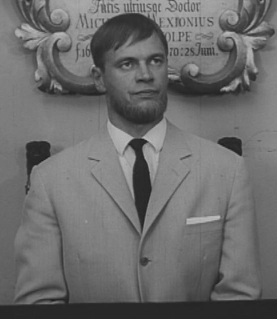 This man participates in serious discussion