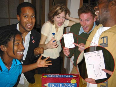 Sally and Johnny were playing Pictionary.  Time was running out and Sally couldn't get it!