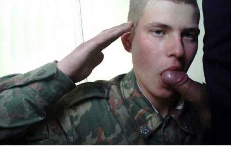 Russian soldier doing his job