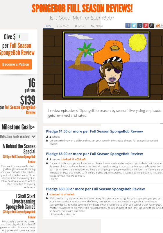 Example: PieGuyRulz, a manchild who begs his friends for money without uploading videos using artwork made by <a href=