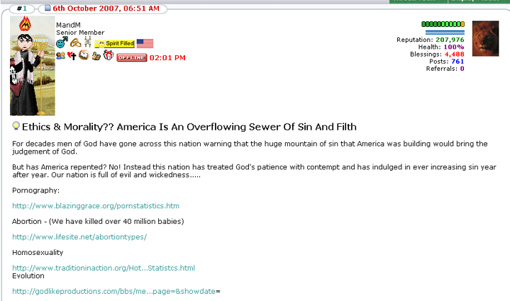 Yes, we know America is a cesspool of corruption and sin.