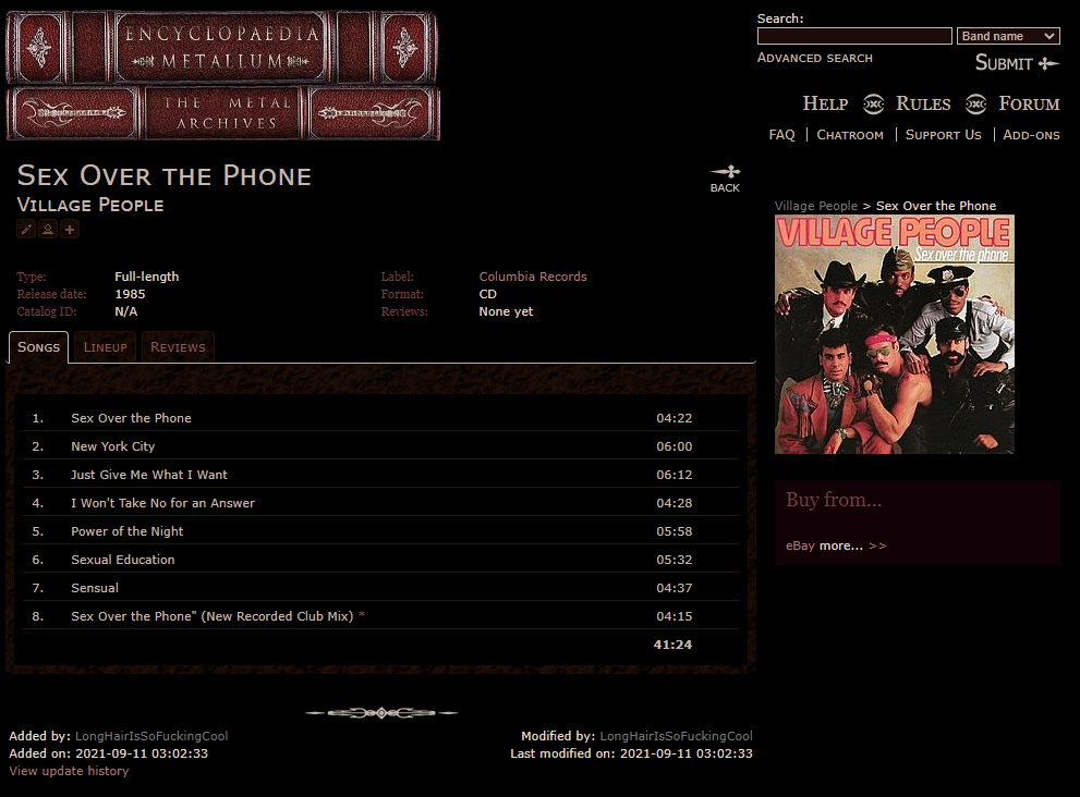 Jacques Morali wrote the heaviest music ever..