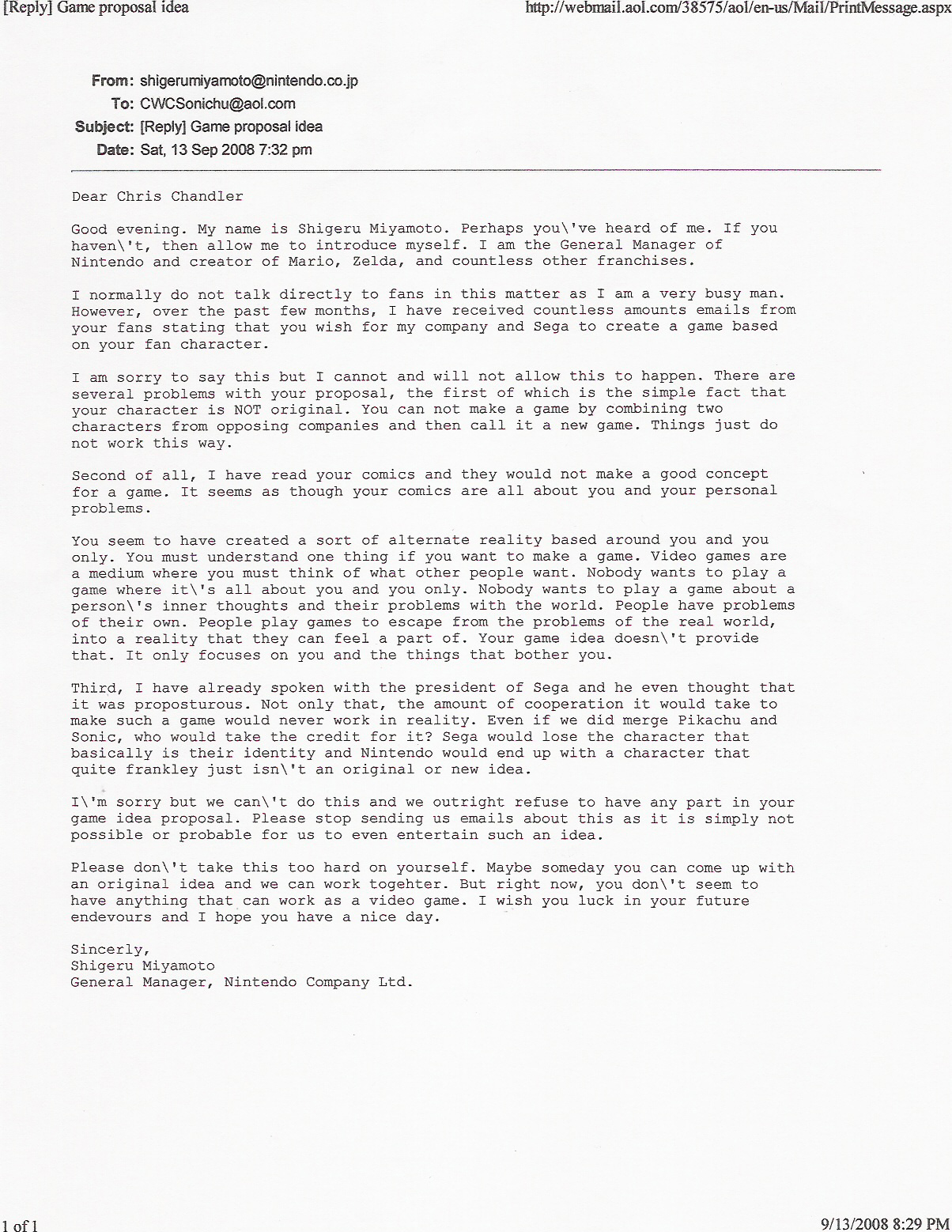 Shigeru Miyamoto: "Chris, Your idea sucks!"