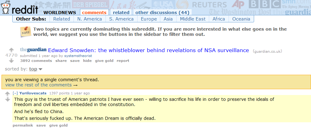 Typical Snowden post on reddit