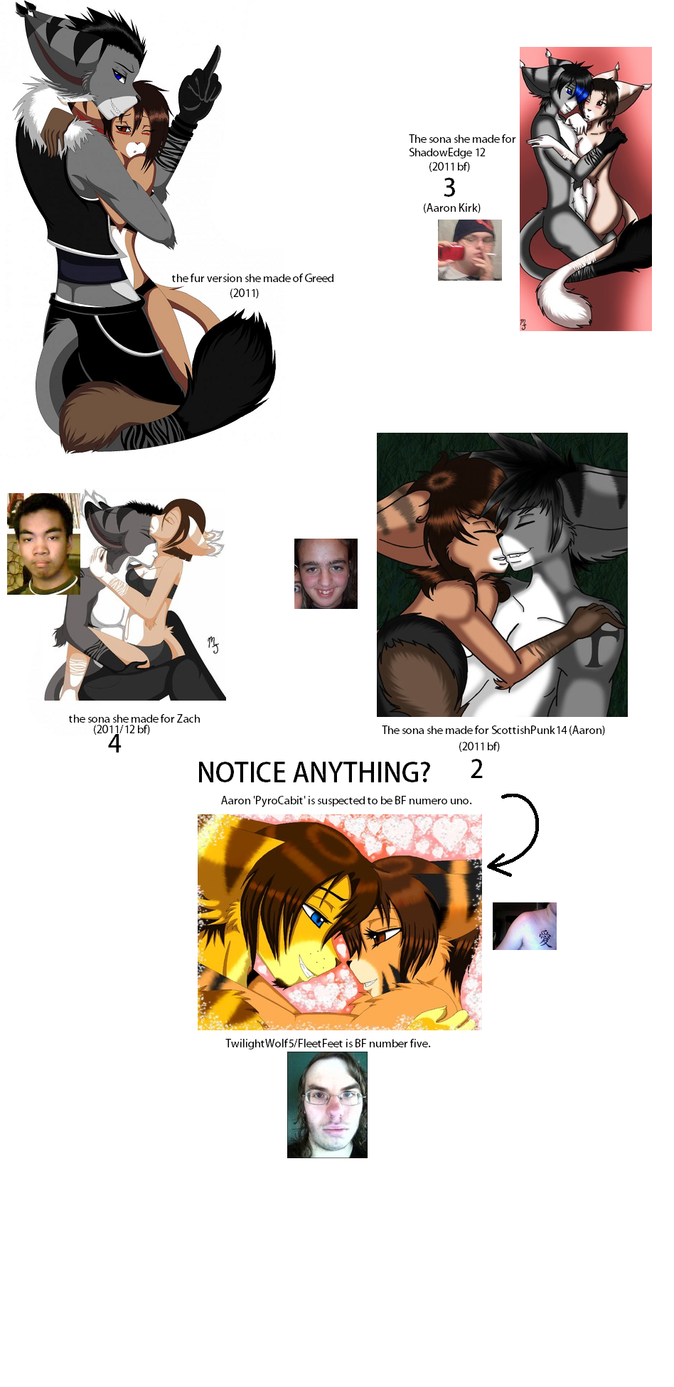 She even rips off herself when forcing a new sona on her bf. She's that unoriginal