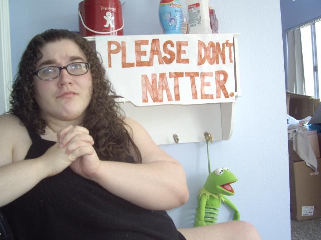 The average Troper. Even her Kermit doll commits suicide in her presence.