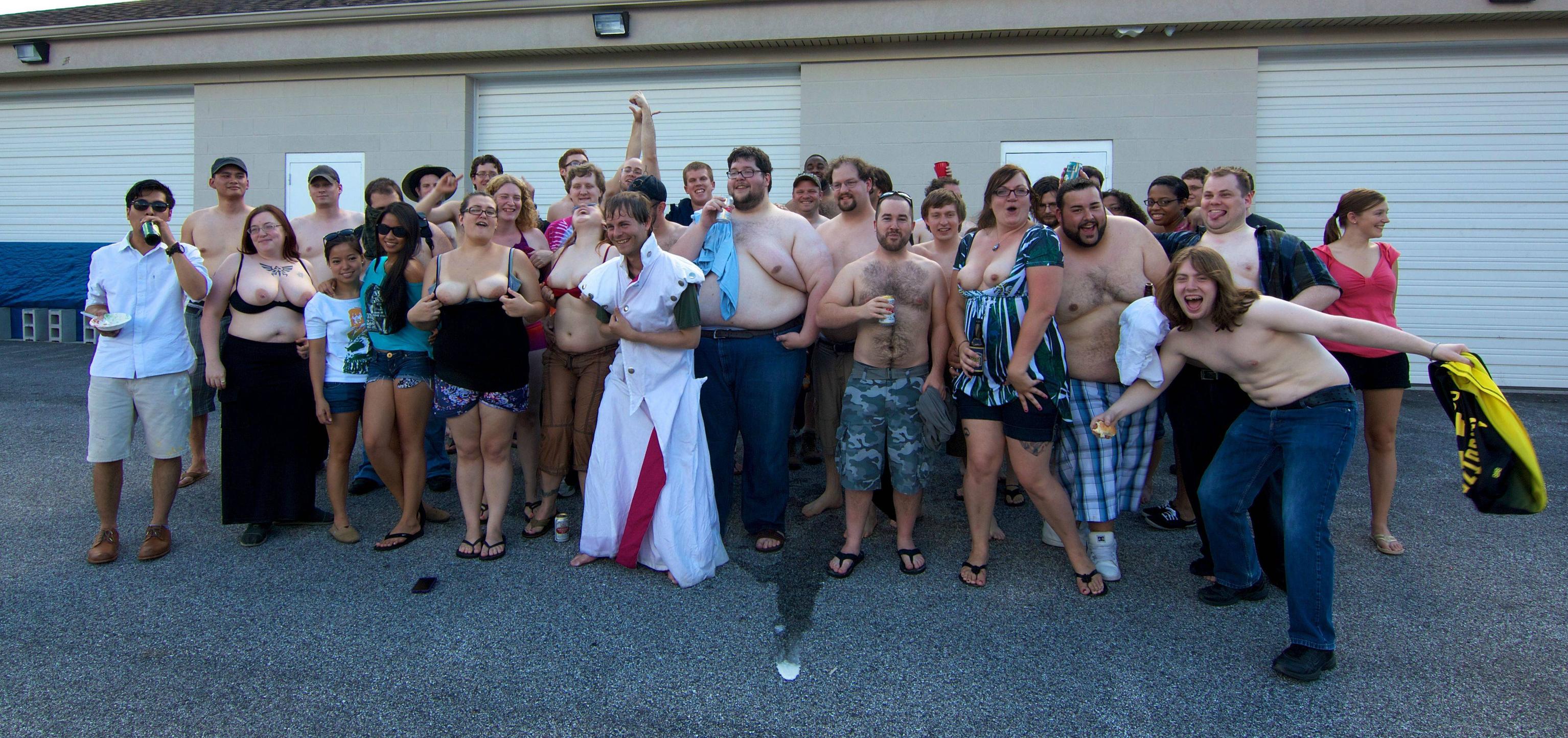Typical Reddit meetup, notice only the ugly people are topless