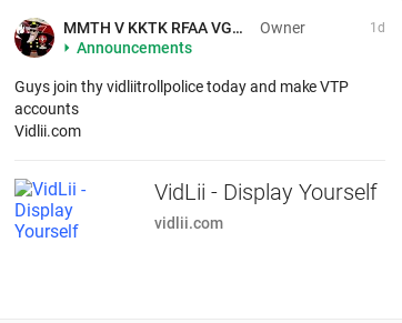 The owner encourages his faggot army to raid.