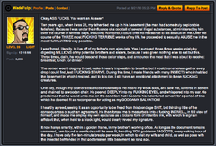 A tale of woe, and a tale of forced captivity; Wadolf attempts to explain his fascist tendencies in the typical [[Freud