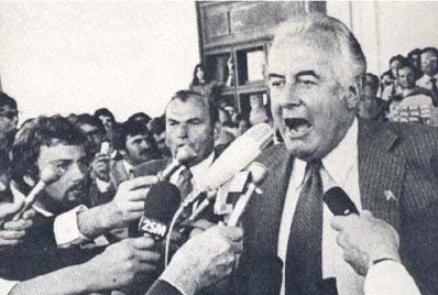 Gough "The Boss" Whitlam faces the Queen down
