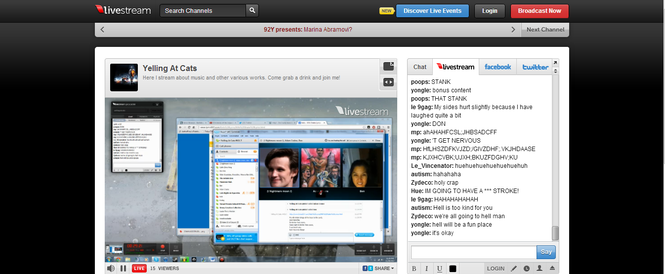 Yelling at Cats and his intelligent fanbase.